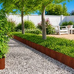 Reliable Brown Steel Lawn Edging for Your Garden Areas