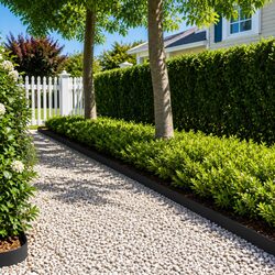 Reliable Lawn Edging - 10 Flexible Steel Pieces in Black