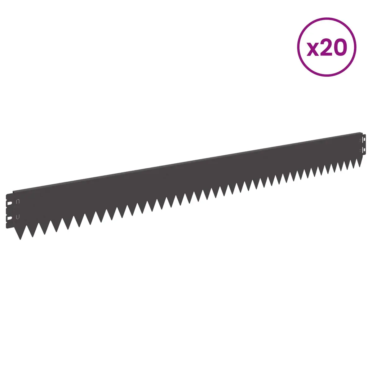 Steel Garden Lawn Edging Flexible Landscape Border 103x10cm Black 20 Pieces
