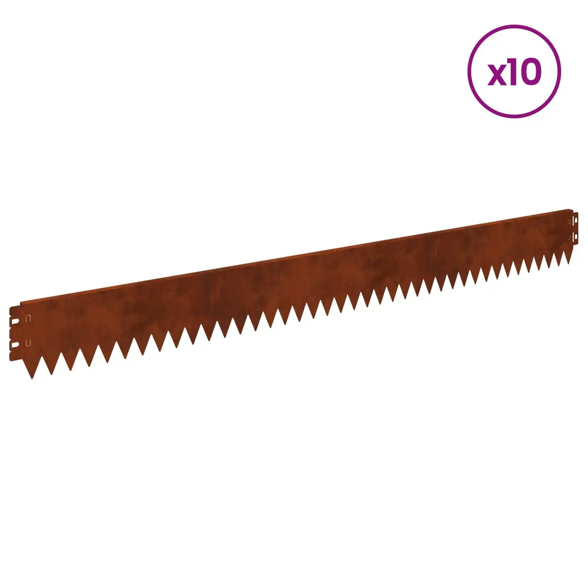 Garden Lawn Edging Steel Border Edge 103x10cm Rusty Brown 10 Piece