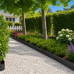 Affordable Lawn Edging Set - 20 Steel Pieces 103 x 15 cm Black