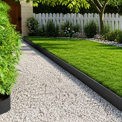 Reliable Steel Lawn Edging Set 10 Pieces 103 x 20 cm Black