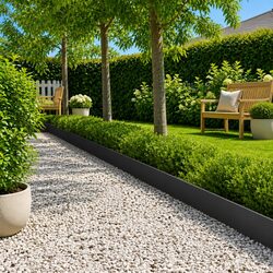 Durable Black Garden Edging - 20 Steel Pieces, 103cm