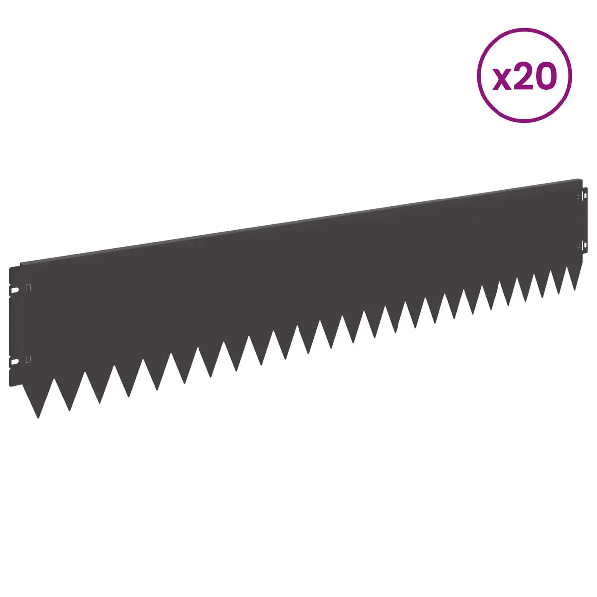 Steel Lawn Edging 20 Piece Bent Top Landscape Edge 103x20cm Black