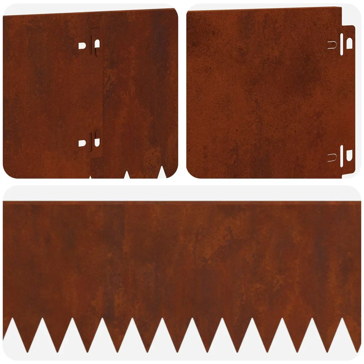 Garden Lawn Edging Steel Border Edge 103x20cm Brown Rusty 10 Piece