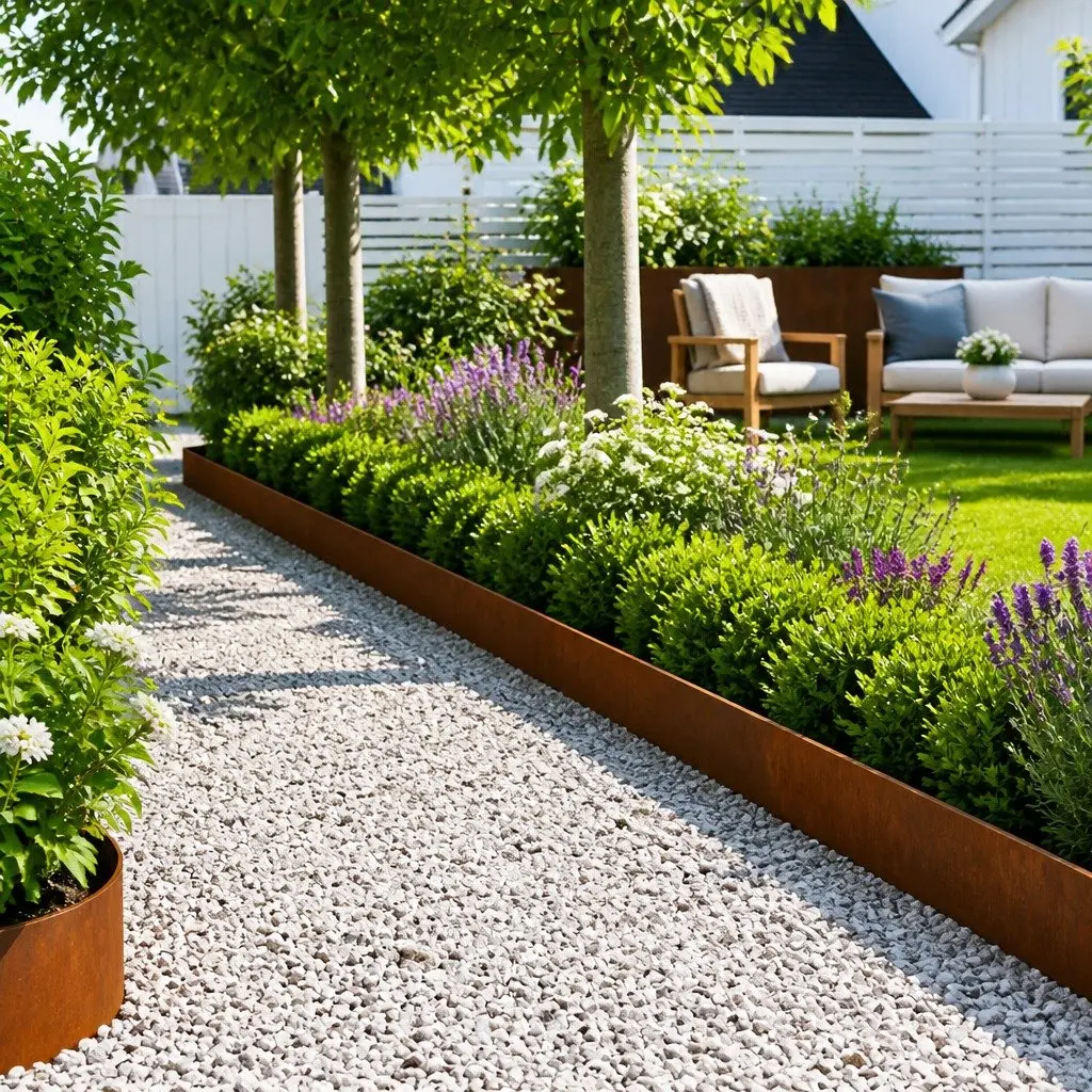 Steel Landscape Edging Garden Border 103x20cm Rusty Brown 20 Piece Bent Top