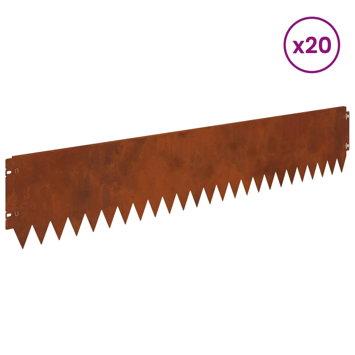 Steel Landscape Edging Garden Border 103x20cm Rusty Brown 20 Piece Bent Top