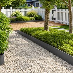 Garden Lawn Edging Border 10 pcs 103 x 25 cm Steel Flexible Landscape Barrier