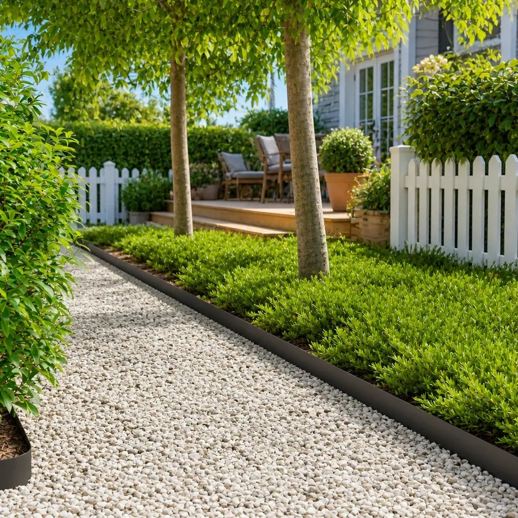 Steel Lawn Edge Black Top Fold 103x10cm 10 Piece Garden Border Edging