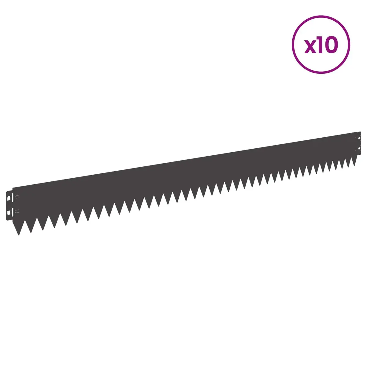 Steel Lawn Edge Black Top Fold 103x10cm 10 Piece Garden Border Edging