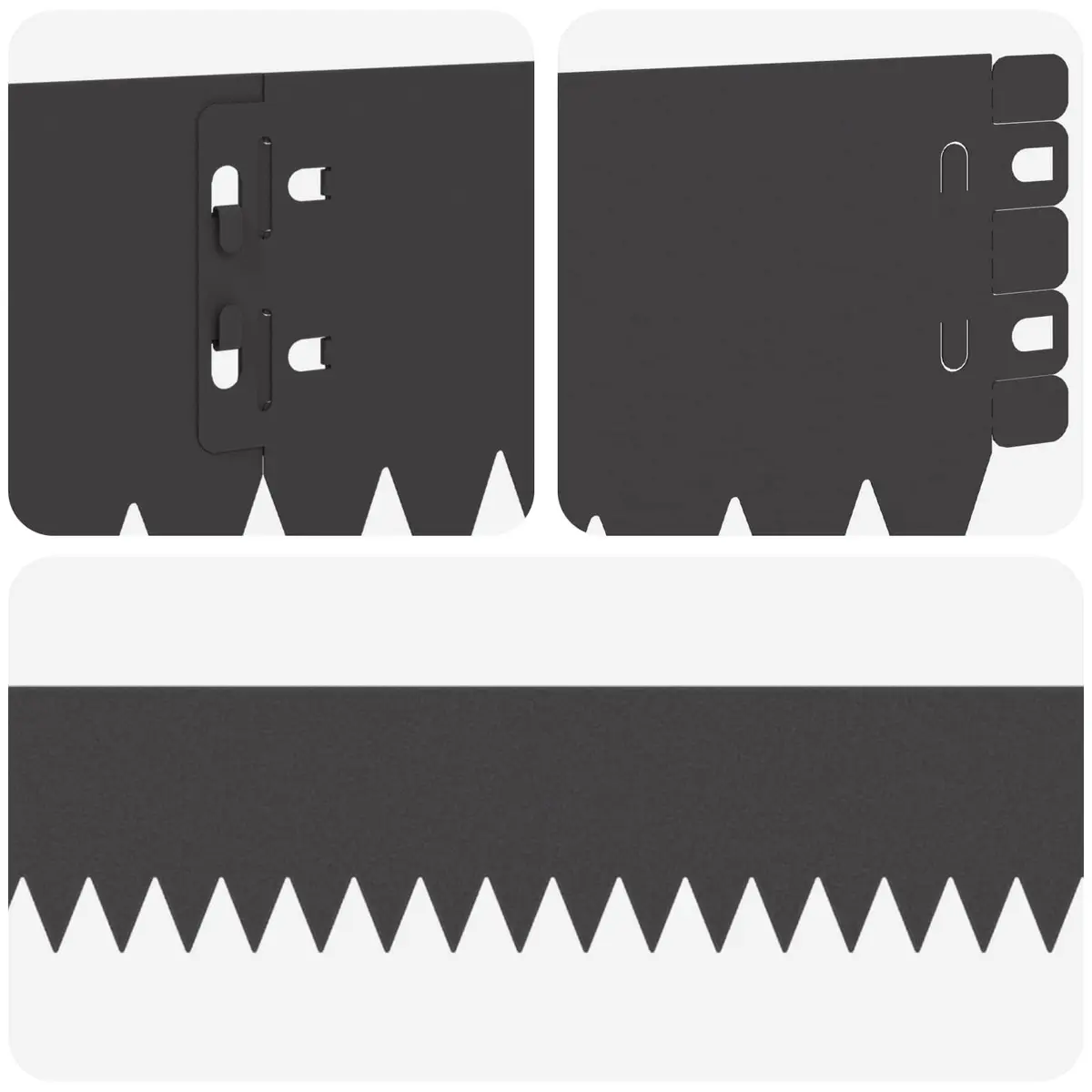 Steel Lawn Edge Black Top Fold 103x10cm 10 Piece Garden Border Edging