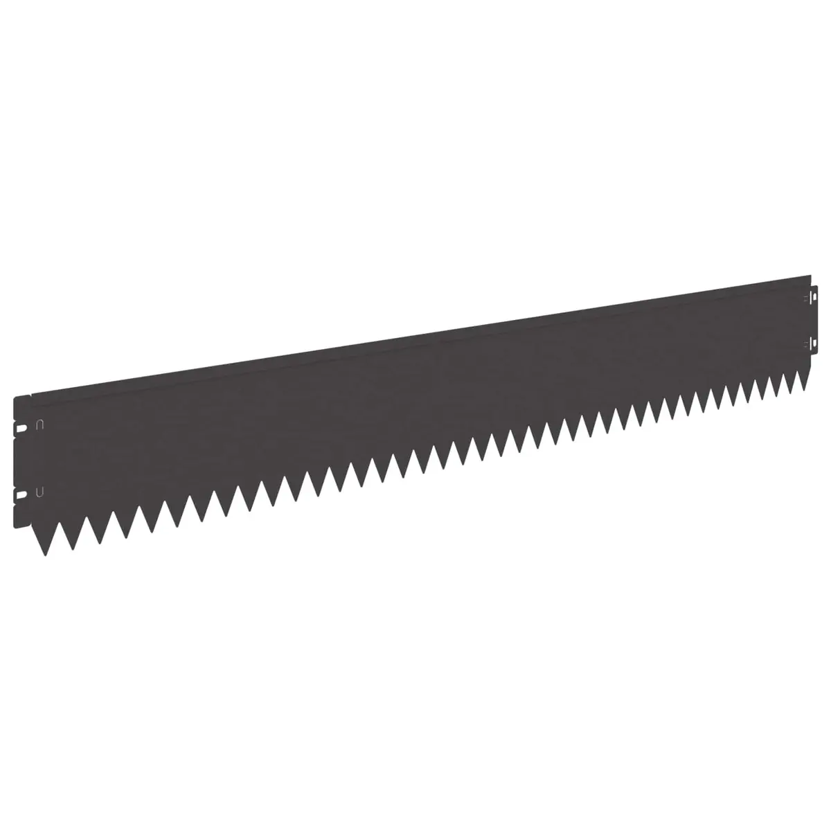 Steel Lawn Edging 10 Piece Black Top Fold 103x15cm for Garden Border Paths and Flower Beds