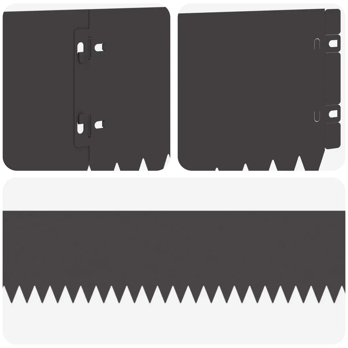 Steel Lawn Edging 10 Piece Black Top Fold 103x15cm for Garden Border Paths and Flower Beds