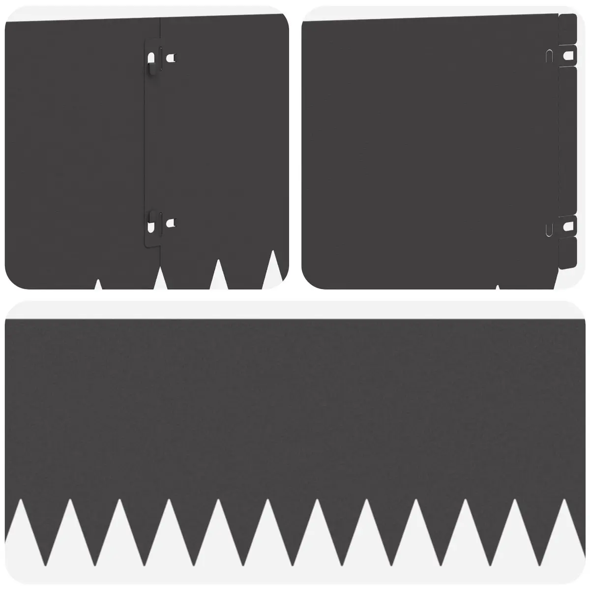 Steel Garden Border Fence Black 103x25cm Lawn Edging 10 Piece