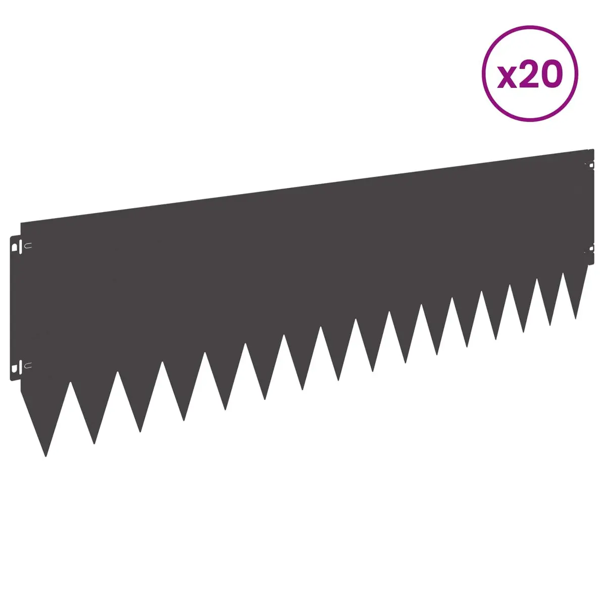 Lawn Edging Steel Border 103x30cm Black 20 Piece