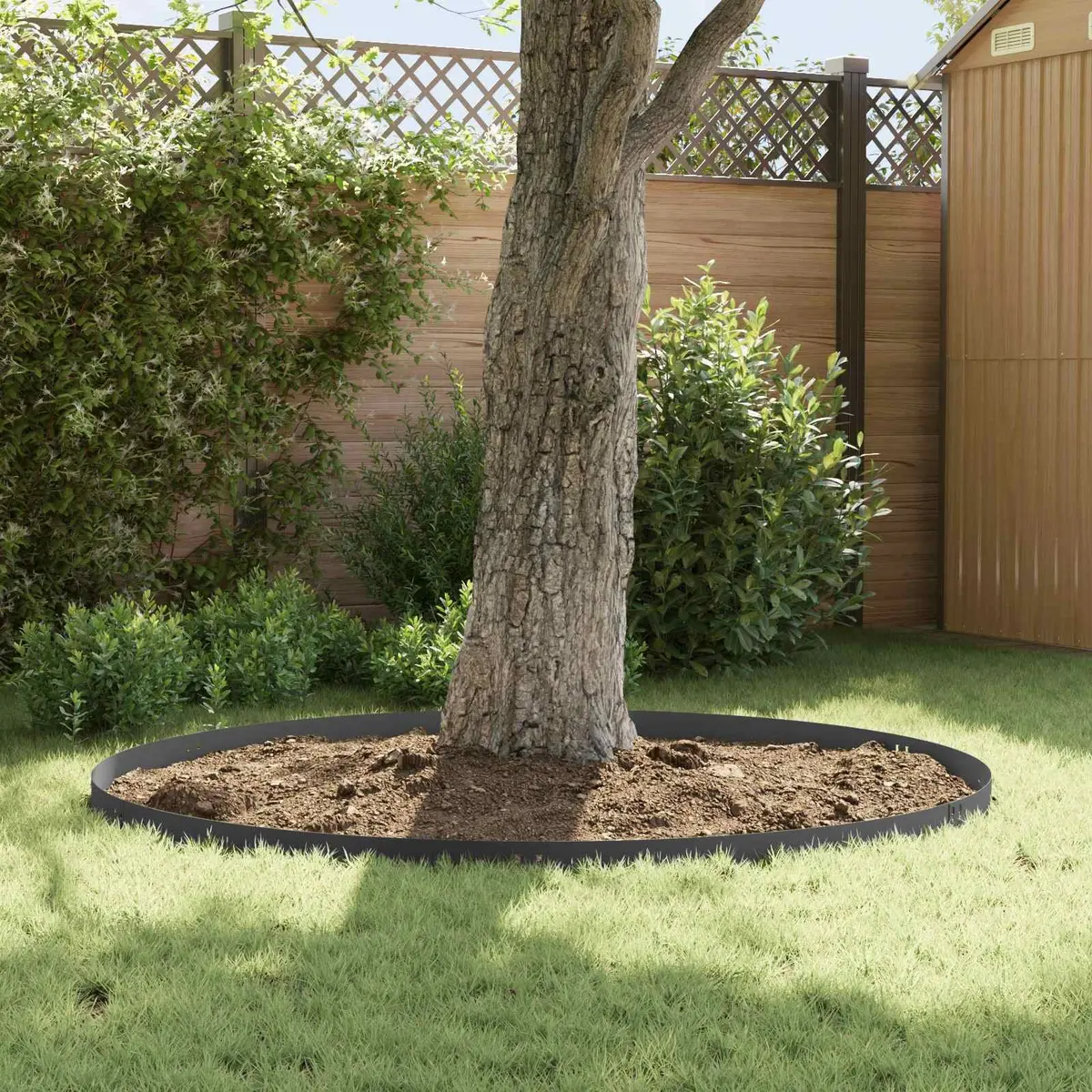 Garden Lawn Edging Steel Border Flexible Landscaping 100 x 12 cm Black 20 Piece