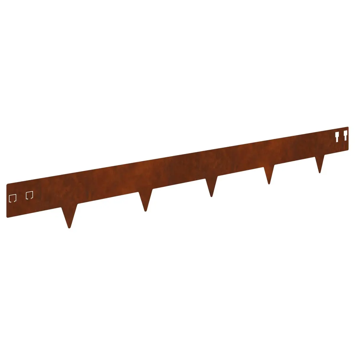 Steel Garden Lawn Edging 100x12cm Brown 10 Piece Border Edge