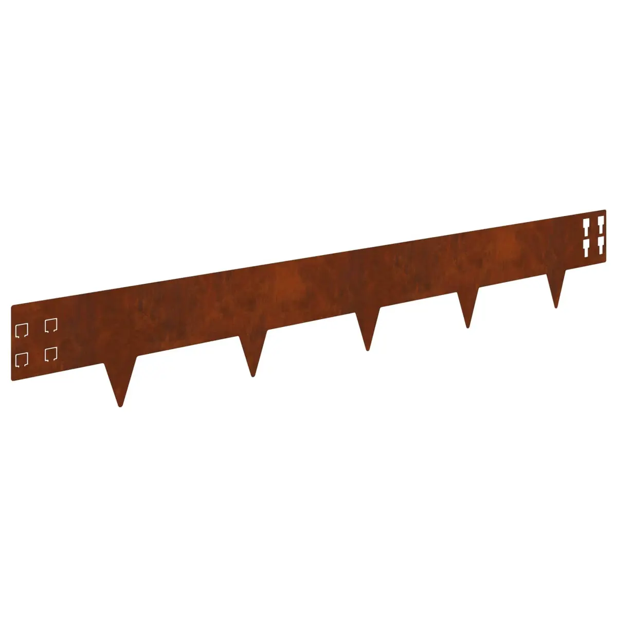 Garden Lawn Edging Steel Border 100x15cm Brown 10 Piece