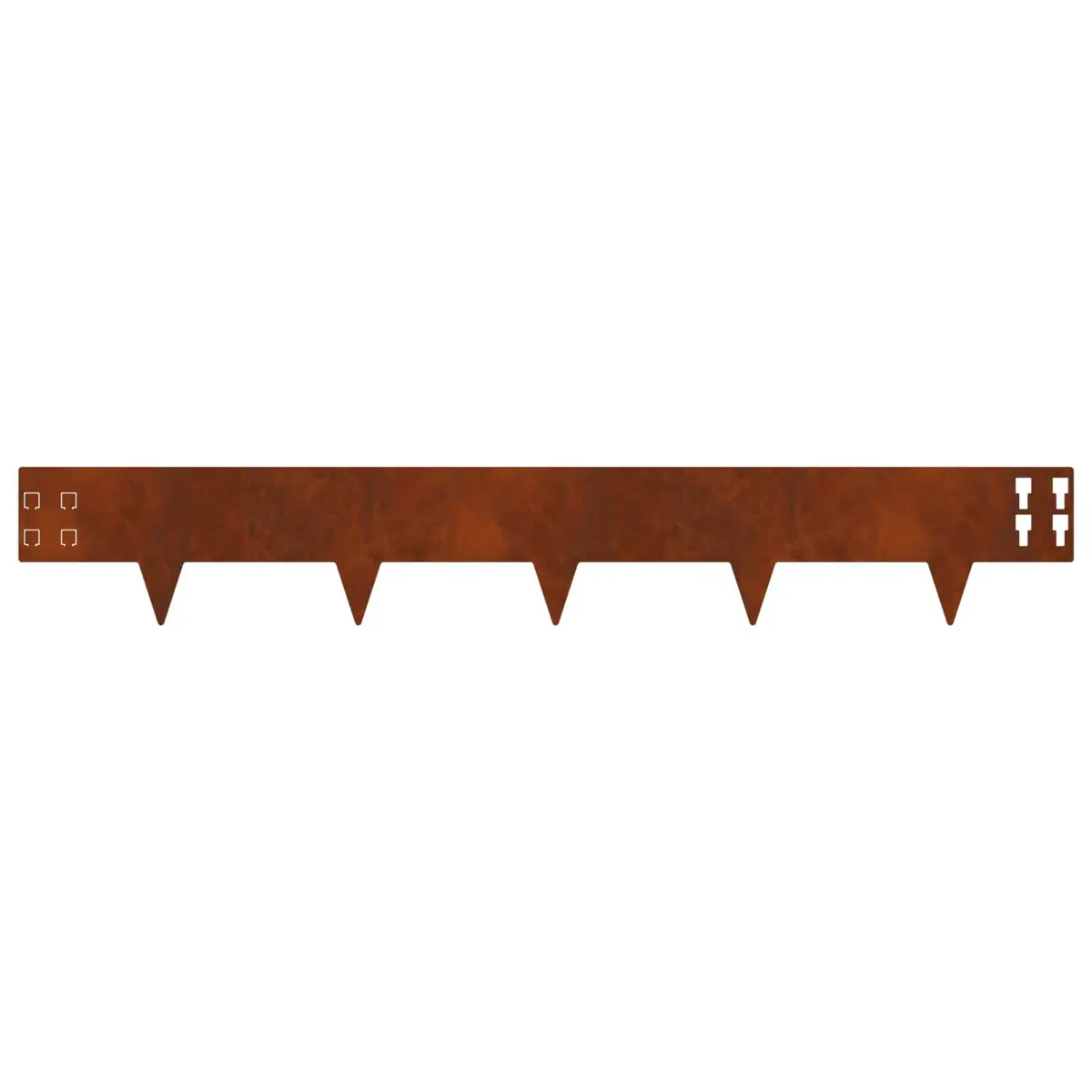 Garden Lawn Edging Steel Border 100x15cm Brown 10 Piece