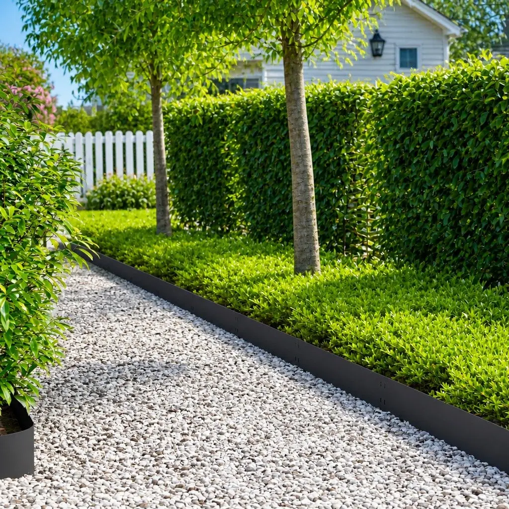 Steel Lawn Edging Garden Border 100 x 20 cm Black