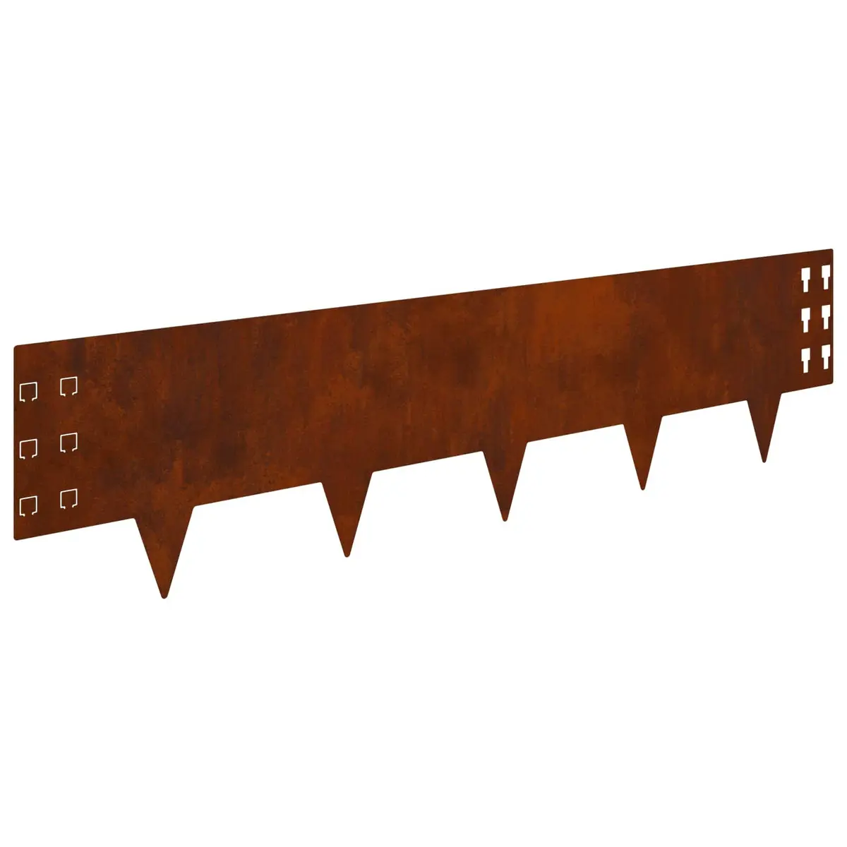 Steel Garden Lawn Edging 10 Piece Flexible Rusty Brown Borders