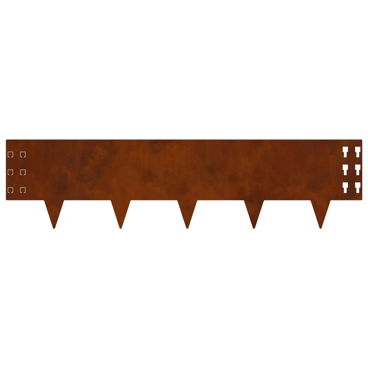 Steel Garden Lawn Edging 10 Piece Flexible Rusty Brown Borders
