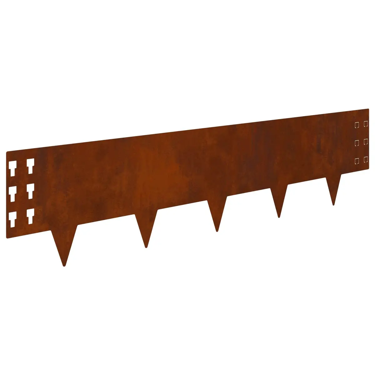 Steel Garden Lawn Edging 10 Piece Flexible Rusty Brown Borders
