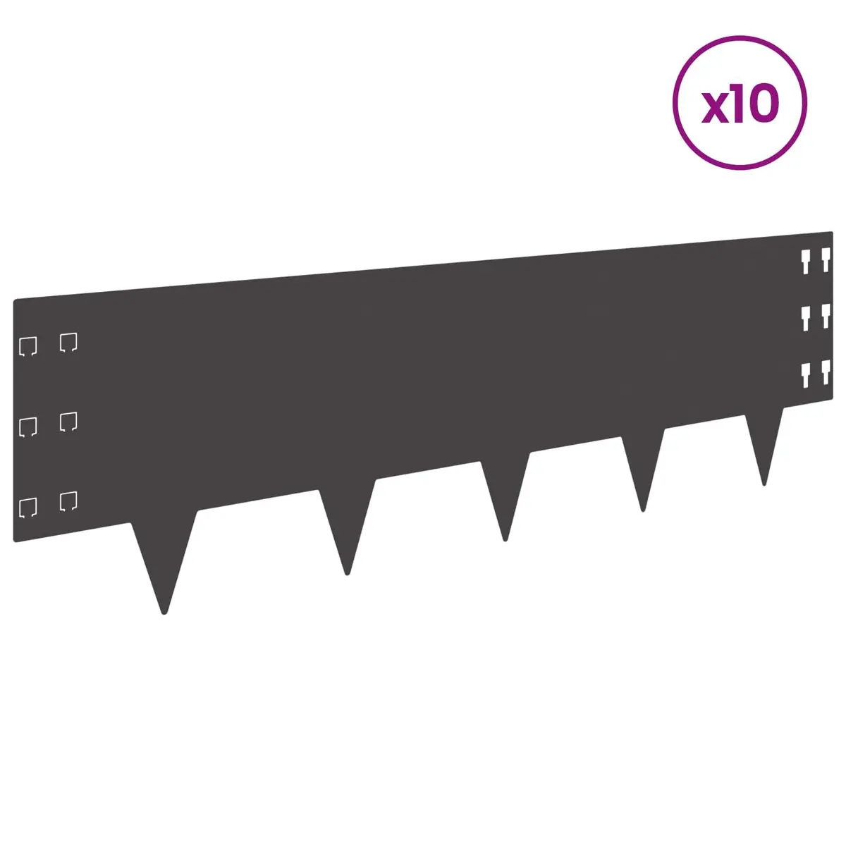 Steel Lawn Edging Landscape Barrier 100 x 30 cm Black 10 Piece