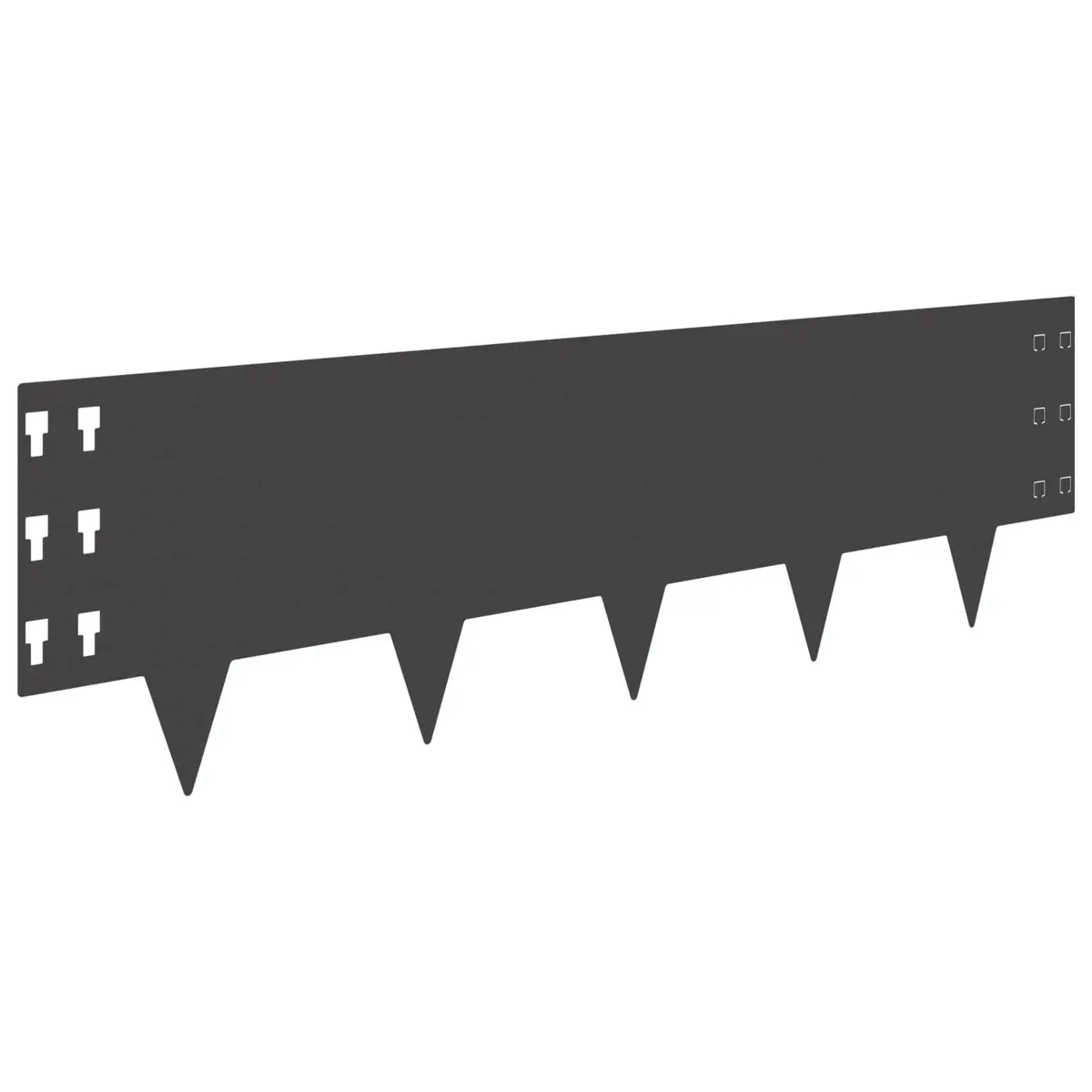Steel Lawn Edging Landscape Barrier 100 x 30 cm Black 10 Piece