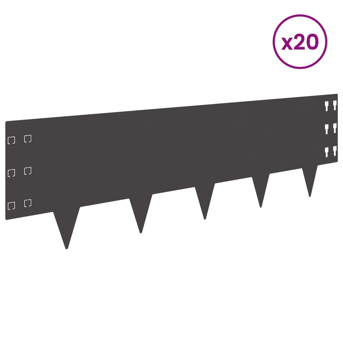 Steel Garden Lawn Edging Border 100x30cm Black