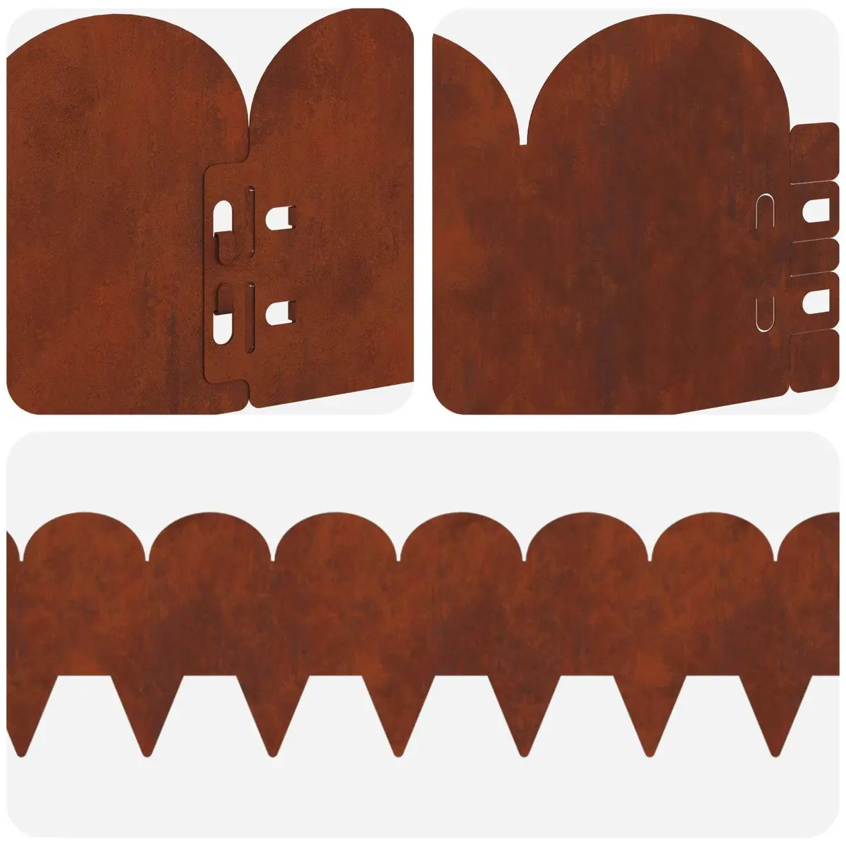 Steel Lawn Edging Garden Border 103x15cm Brown 20 Piece