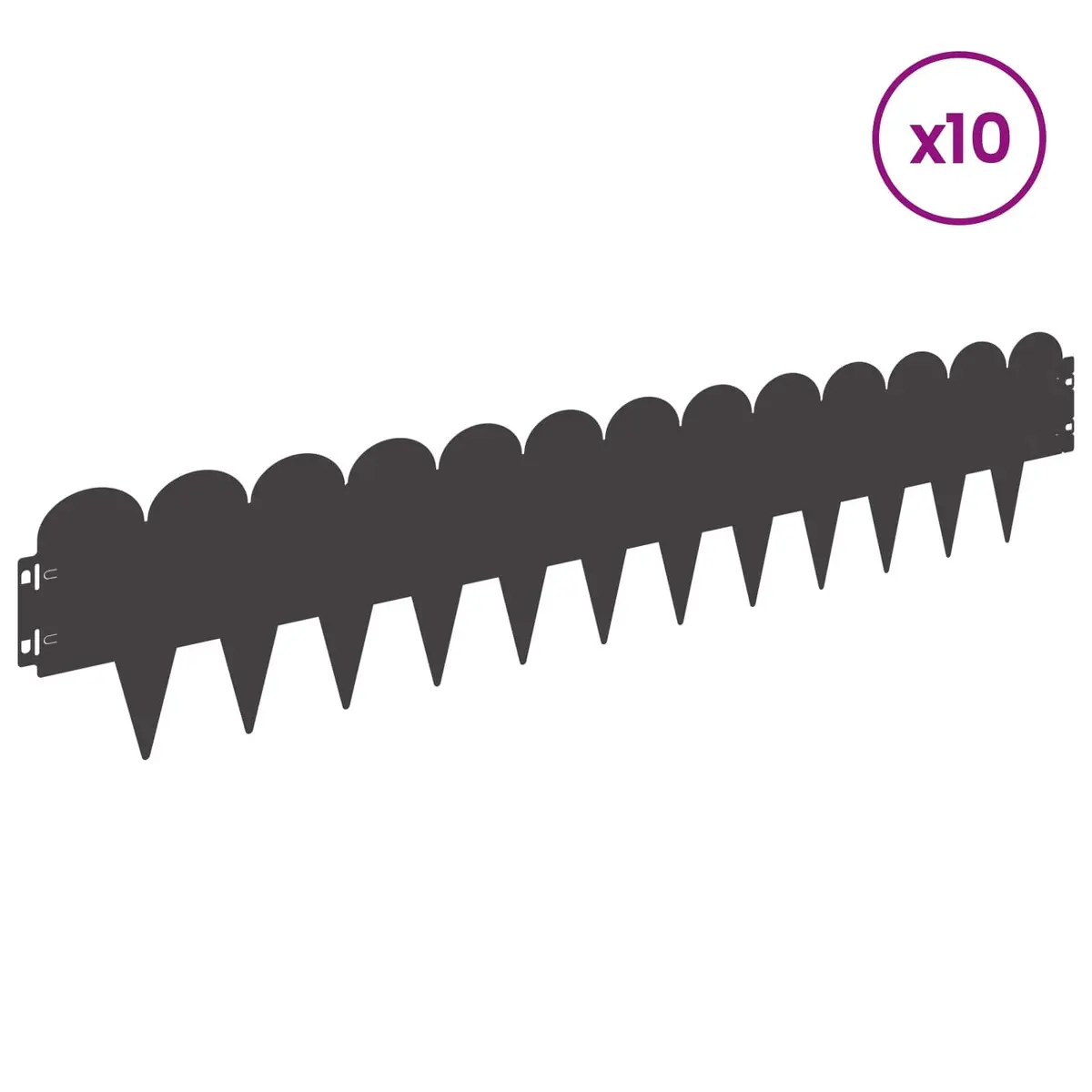 Steel Lawn Edging Garden Border 103x20cm Black 10 Piece