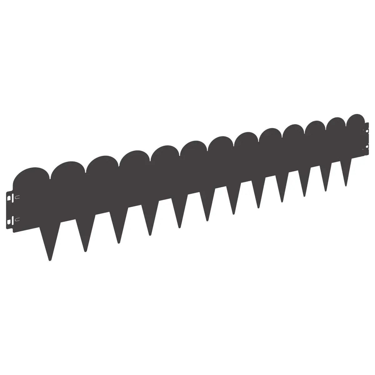 Garden Lawn Edging 20 pcs 103x20cm Steel Border Edge Sharp&Round Top Black