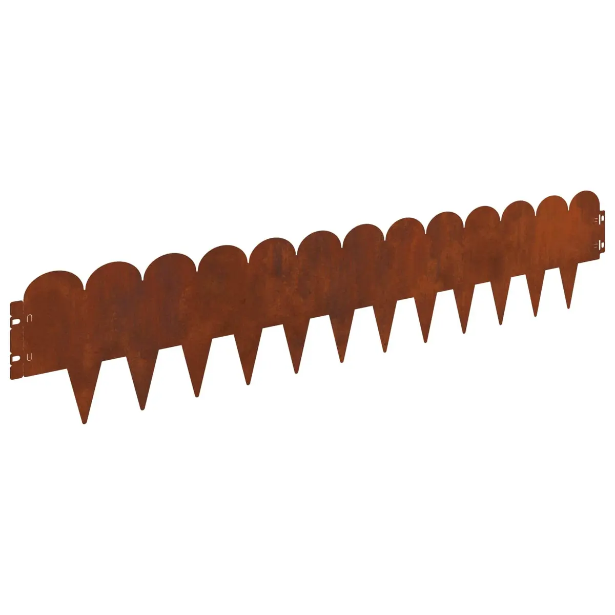 Steel Lawn Edge Edging 10 Piece 103x20cm Brown Garden Border Sharp and Round Top