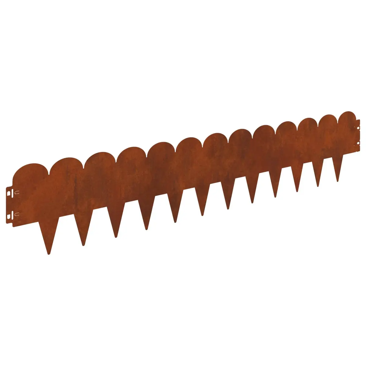 Steel Lawn Edging 20 Piece 103x20cm Brown Rusty Sharp Round Top