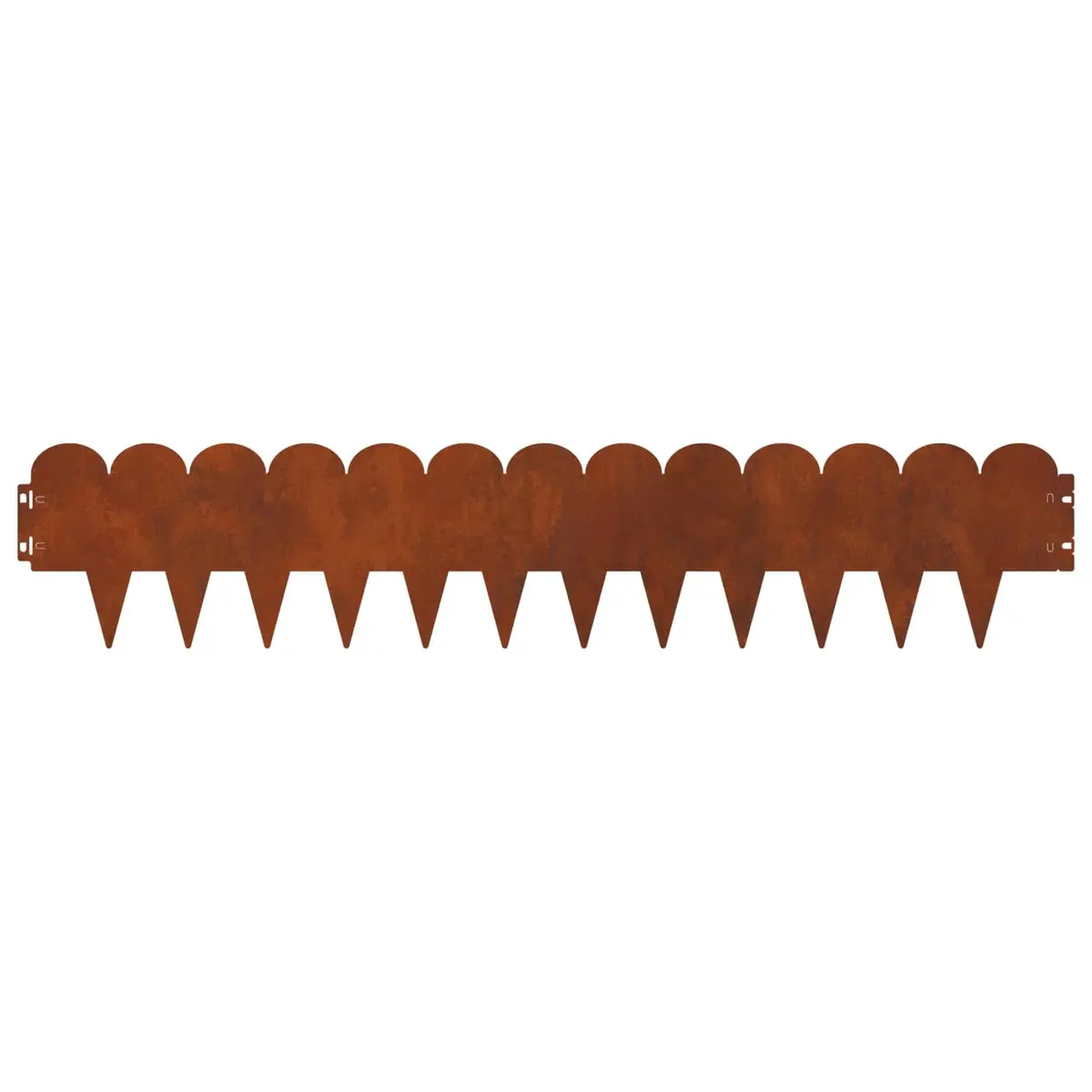 Steel Lawn Edging 20 Piece 103x20cm Brown Rusty Sharp Round Top