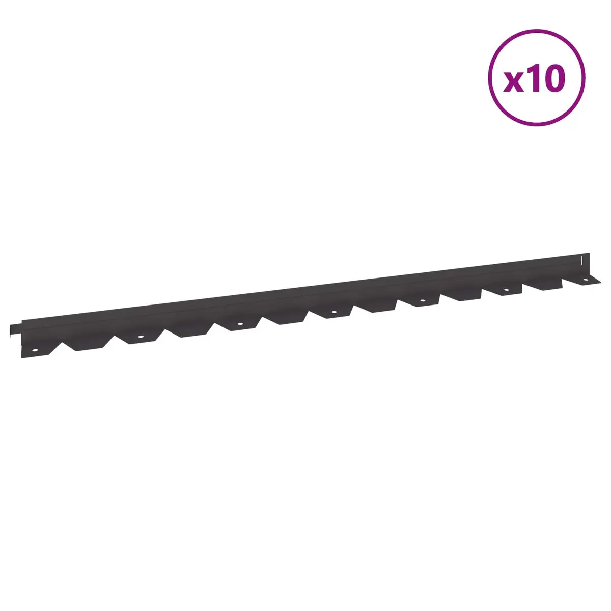 Steel Lawn Edging Border Flexible Garden Landscape 10 Pieces Black