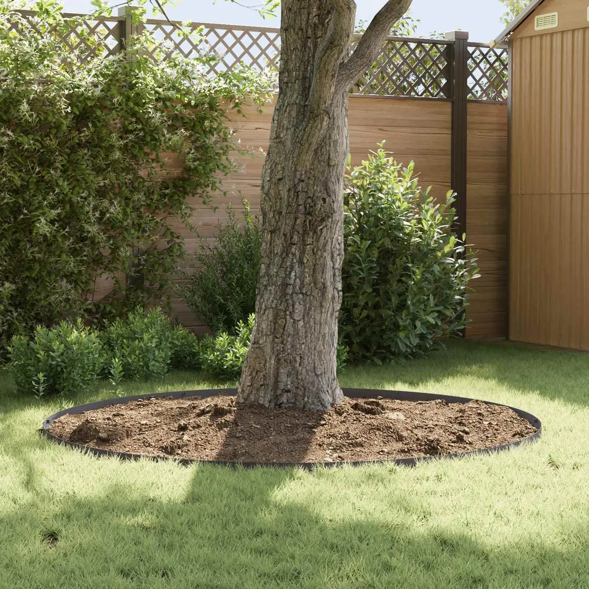Steel Lawn Edging Border Flexible Garden Landscape 10 Pieces Black