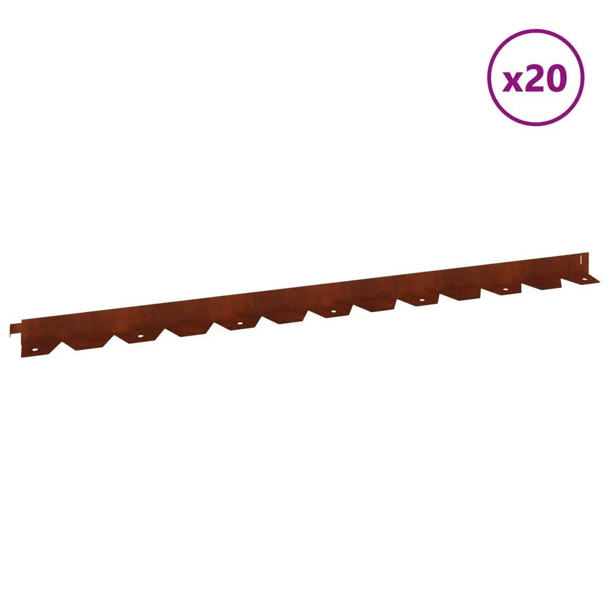 Flexible Steel Garden Edging Rusty Brown Landscape Border 102cm 20 Pieces