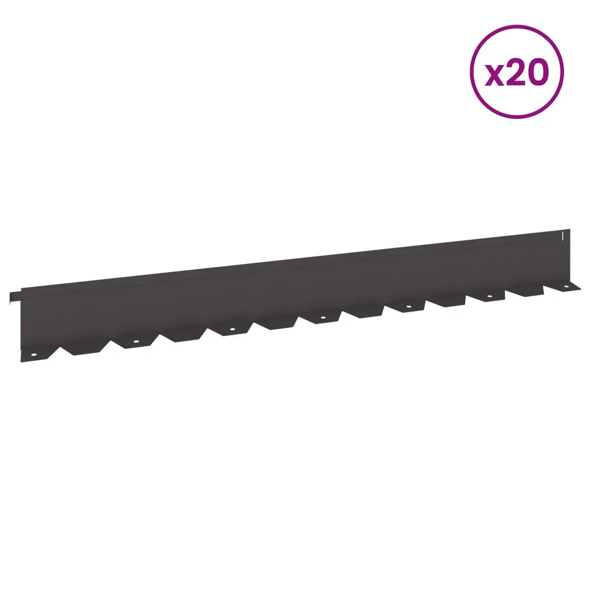 Lawn Edging Steel Landscape Fencing Garden Borders 20 Piece Black Outdoor Barrier