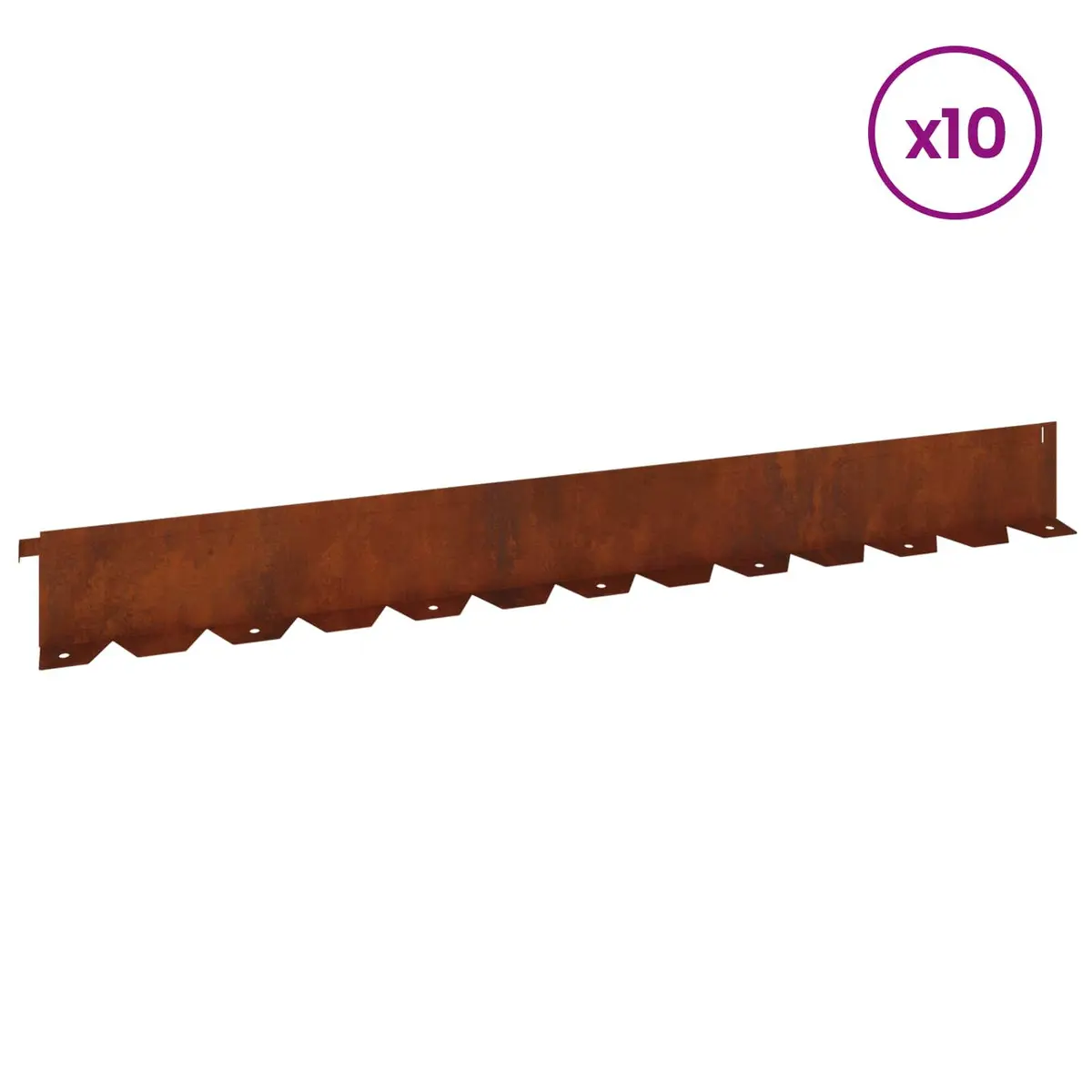 Garden Lawn Edging Steel Flexible Borders 102cm Rusty Brown 10 Piece