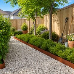 Garden Lawn Edging 20 Pieces Steel Rusty Brown Flexible Landscape Border