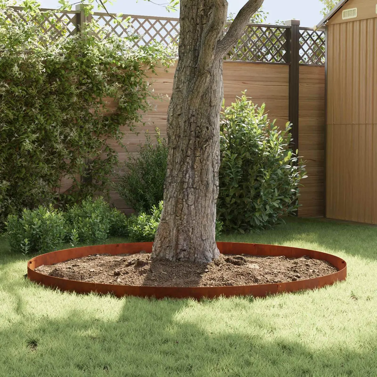 Garden Lawn Edging Flexible Landscape Border 20 Pieces Steel Rusty Brown