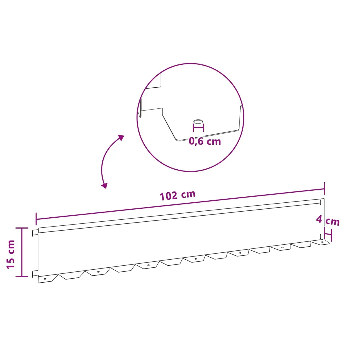 Garden Lawn Edging Border Flexible Steel 20 Piece Black Landscape Barrier