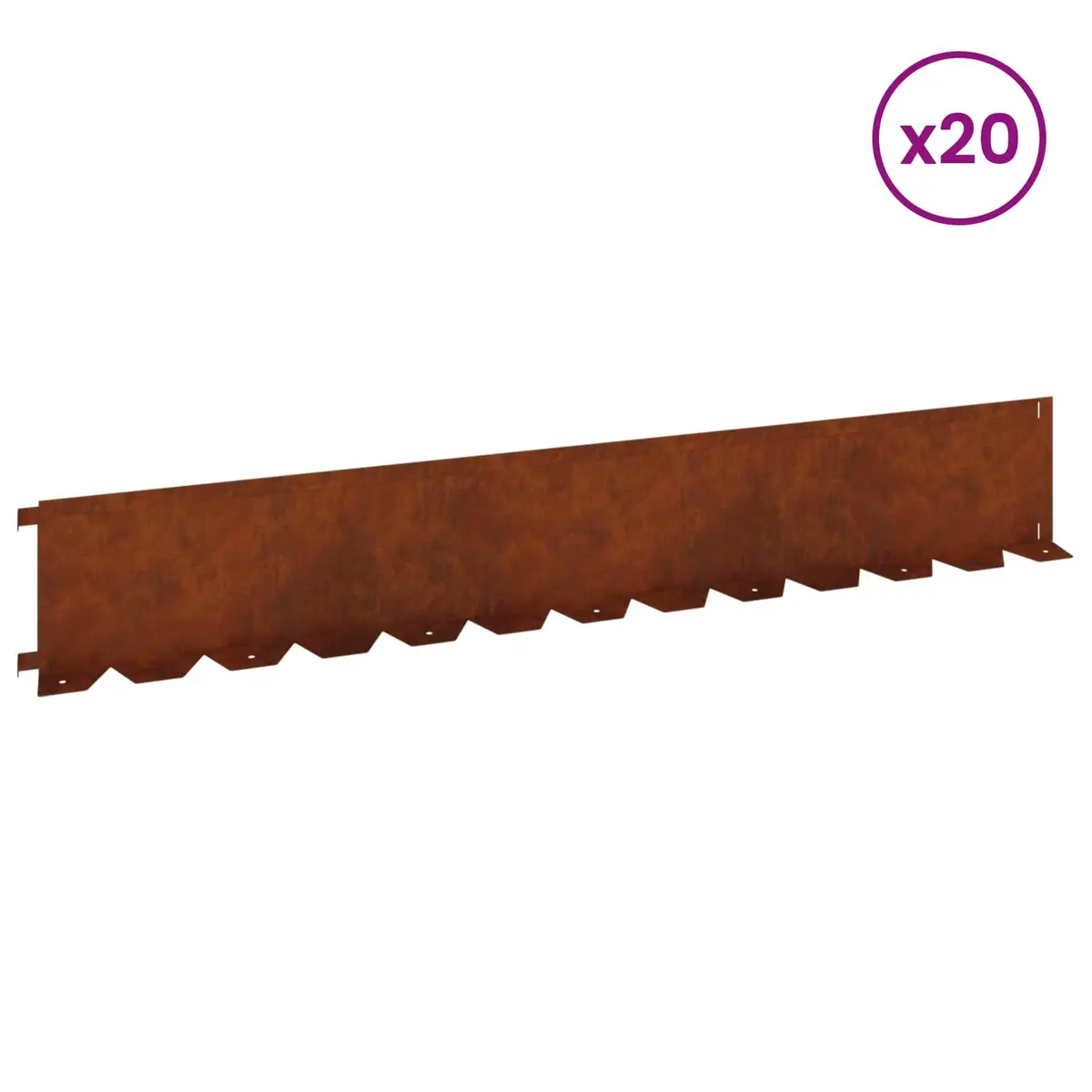 Garden Lawn Edging Border Flexible Steel Landscape Edging 20 Piece Brown
