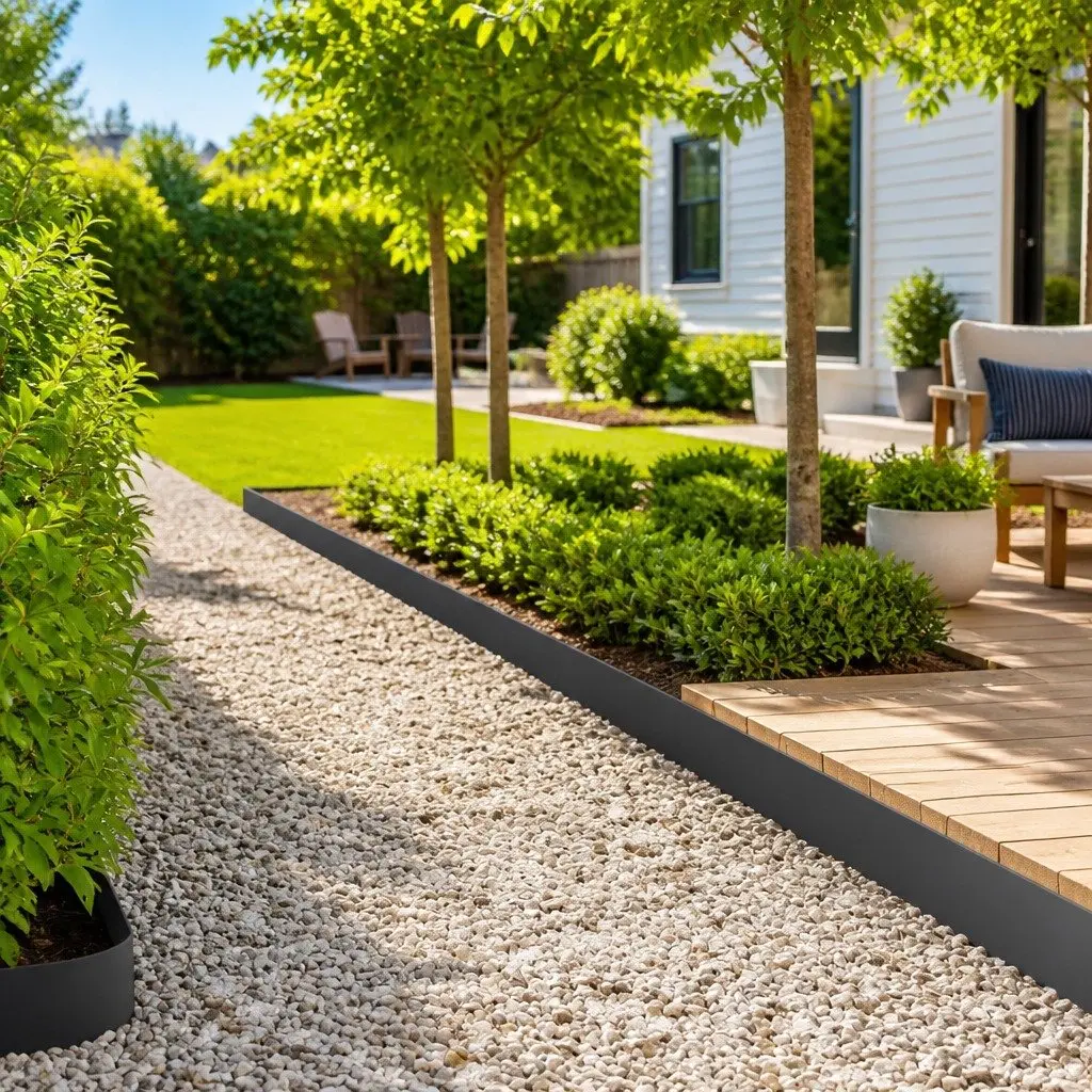 Steel Lawn Edging 100x12cm Black Landscape Border 10 Piece
