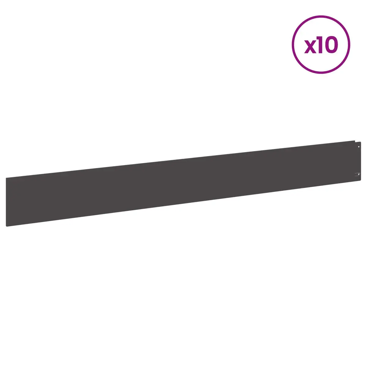 Steel Lawn Edging 100x12cm Black Landscape Border 10 Piece