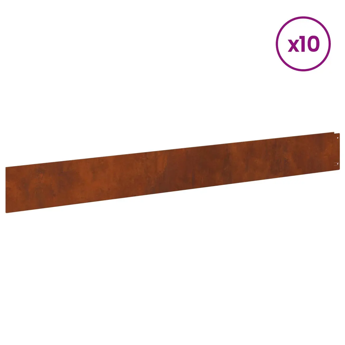 Steel Garden Lawn Edging 10 Piece Border 100x12cm Brown Rusty Landscape