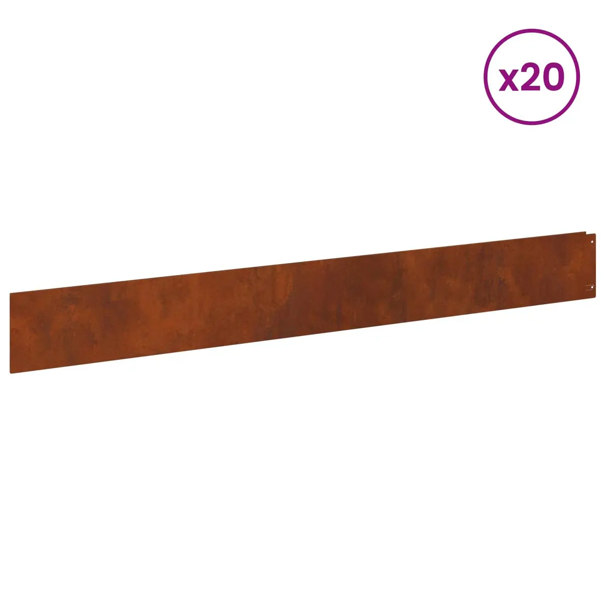 Garden Lawn Edging Steel Rusty Border 100x12cm Top Fold 20 Piece
