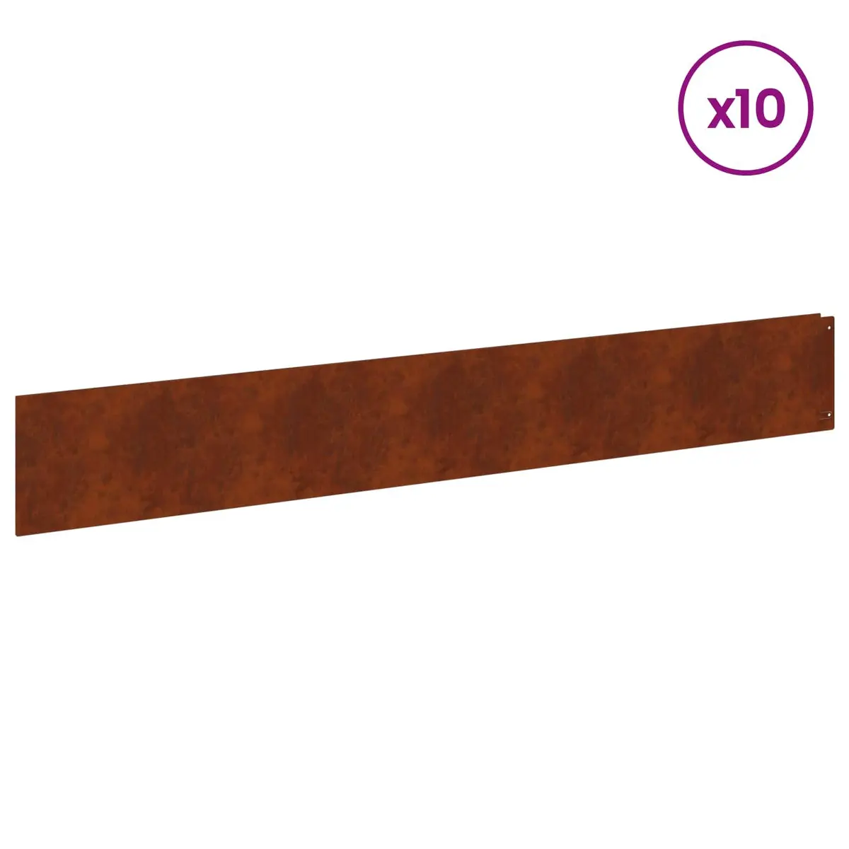 Steel Garden Lawn Edging 100x15cm Brown 10 Piece